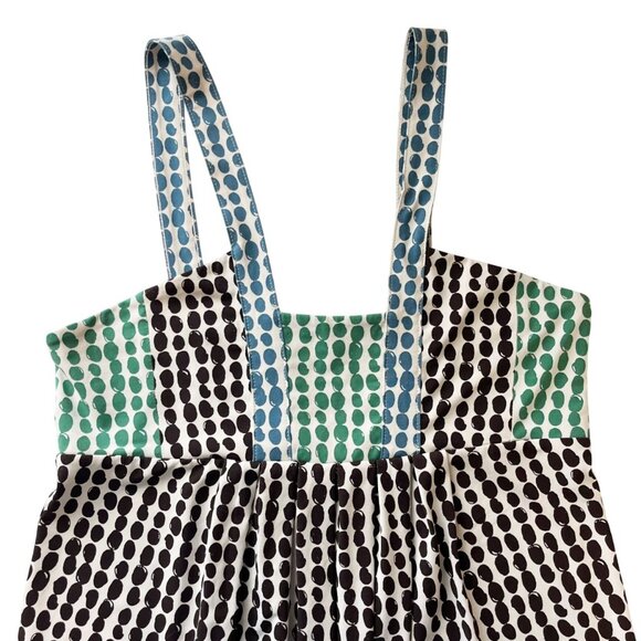 Vintage BCBGMaxAzria Y2K Polka Dot Square Neck Babydoll Tank Top Size Medium - Picture 3 of 6